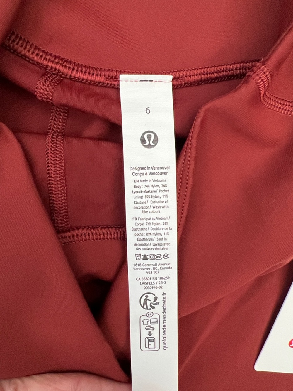 Lululemon Rockwood Red Wunder Under Smooth Cover HR Leggings 25” Size 6 NWT - Picture 2 of 6